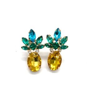 Pineapple Crystal Earrings